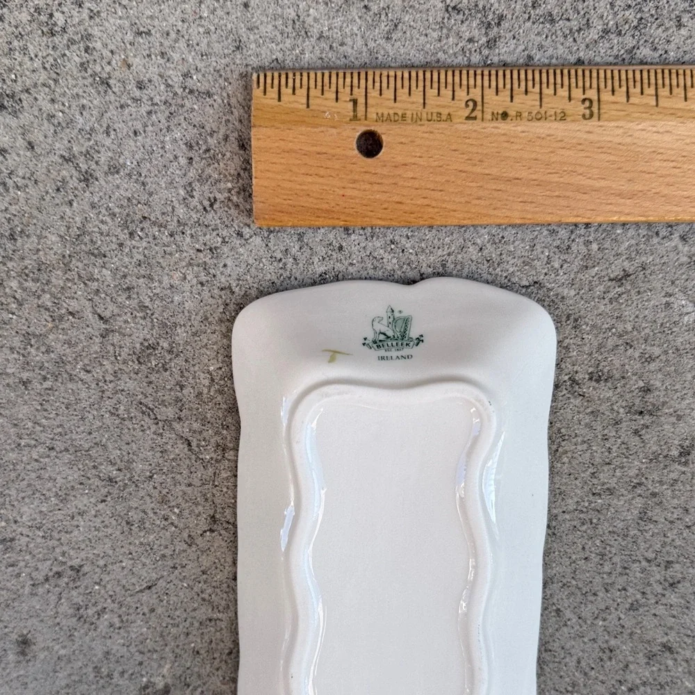 Vintage White Ceramic Clover Trinket Tray - Picture 5 of 6